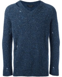 Мужской темно-синий свитер с v-образным вырезом от Marc Jacobs