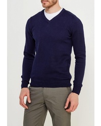Мужской темно-синий свитер с v-образным вырезом от Marks & Spencer