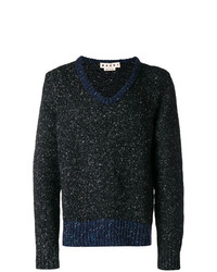 Мужской темно-синий свитер с v-образным вырезом от Marni