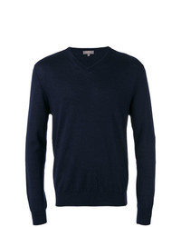 Мужской темно-синий свитер с v-образным вырезом от N.Peal