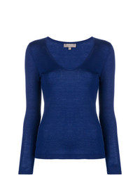 Женский темно-синий свитер с v-образным вырезом от N.Peal