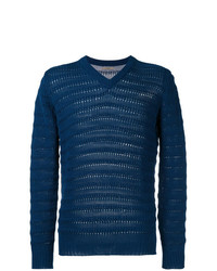Мужской темно-синий свитер с v-образным вырезом от Nuur
