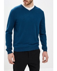 Мужской темно-синий свитер с v-образным вырезом от O'stin