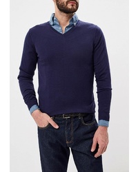 Мужской темно-синий свитер с v-образным вырезом от OVS