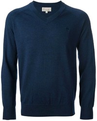 Мужской темно-синий свитер с v-образным вырезом от Paul & Joe