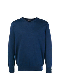 Мужской темно-синий свитер с v-образным вырезом от Paul & Shark