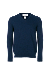 Мужской темно-синий свитер с v-образным вырезом от Pringle Of Scotland