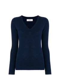 Женский темно-синий свитер с v-образным вырезом от Pringle Of Scotland