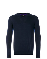 Мужской темно-синий свитер с v-образным вырезом от Ps By Paul Smith