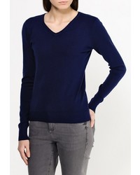 Женский темно-синий свитер с v-образным вырезом от Silmar
