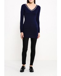 Женский темно-синий свитер с v-образным вырезом от Silmar
