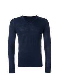 Мужской темно-синий свитер с v-образным вырезом от Sottomettimi
