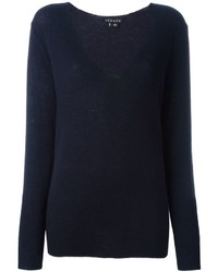 Женский темно-синий свитер с v-образным вырезом от Theory