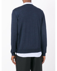 Мужской темно-синий свитер с v-образным вырезом от Lanvin