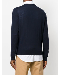 Мужской темно-синий свитер с v-образным вырезом от Paul Smith