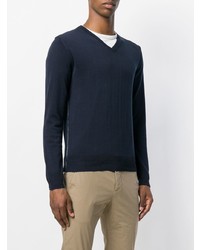 Мужской темно-синий свитер с v-образным вырезом от Dondup