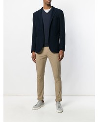 Мужской темно-синий свитер с v-образным вырезом от Dondup