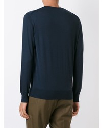 Мужской темно-синий свитер с v-образным вырезом от Lanvin