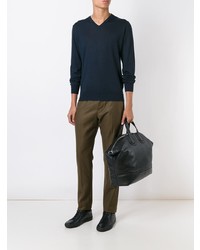 Мужской темно-синий свитер с v-образным вырезом от Lanvin