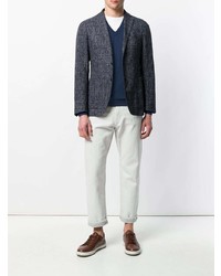 Мужской темно-синий свитер с v-образным вырезом от Canali