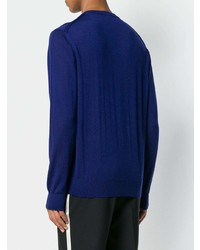 Мужской темно-синий свитер с v-образным вырезом от Lanvin