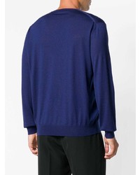 Мужской темно-синий свитер с v-образным вырезом от Prada