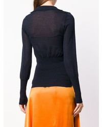 Женский темно-синий свитер с v-образным вырезом от Jacquemus