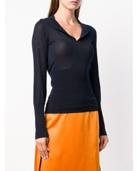 Женский темно-синий свитер с v-образным вырезом от Jacquemus