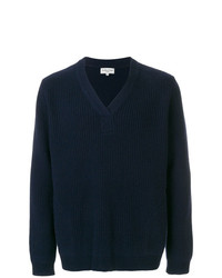 Мужской темно-синий свитер с v-образным вырезом от YMC
