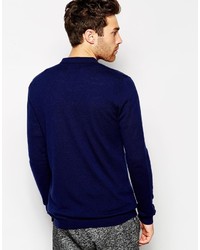 Мужской темно-синий свитер с воротником на молнии от Asos