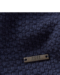 Мужской темно-синий свитер с воротником на молнии от Hugo Boss
