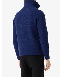 Мужской темно-синий свитер с воротником на молнии от Burberry