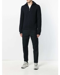 Мужской темно-синий свитер с воротником на молнии от Lanvin