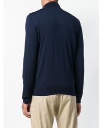 Мужской темно-синий свитер с воротником на молнии от Eleventy