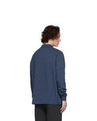 Мужской темно-синий свитер с воротником поло с вышивкой от Han Kjobenhavn