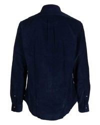 Мужской темно-синий свитер с воротником поло с вышивкой от Polo Ralph Lauren
