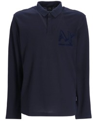 Мужской темно-синий свитер с воротником поло от Armani Exchange