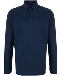 Мужской темно-синий свитер с воротником поло от BOSS