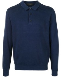 Мужской темно-синий свитер с воротником поло от D'urban