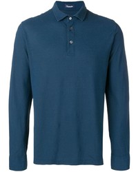 Мужской темно-синий свитер с воротником поло от Drumohr