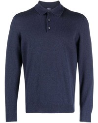 Мужской темно-синий свитер с воротником поло от Fedeli