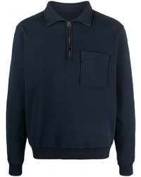 Мужской темно-синий свитер с воротником поло от Fortela