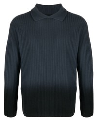 Мужской темно-синий свитер с воротником поло от Giorgio Armani
