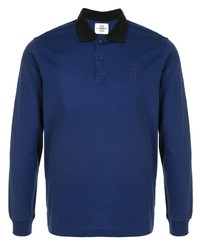 Мужской темно-синий свитер с воротником поло от Kent & Curwen