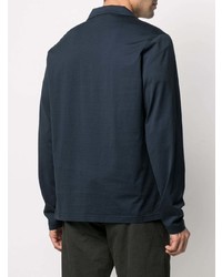 Мужской темно-синий свитер с воротником поло от Aspesi