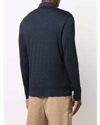 Мужской темно-синий свитер с воротником поло от Dondup