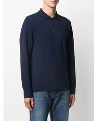Мужской темно-синий свитер с воротником поло от Sun 68
