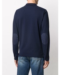 Мужской темно-синий свитер с воротником поло от Sun 68