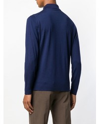 Мужской темно-синий свитер с воротником поло от Lardini