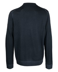 Мужской темно-синий свитер с воротником поло от Michael Kors